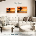 thumbnail image 4 of Elephant Stock Beach Sunrise Palm Wall Art - Horizontal Canvas Wall Art - Living Room Wall Decor - Beach Canvas - Gray And Orange Decor - 36" x 24", 4 of 8