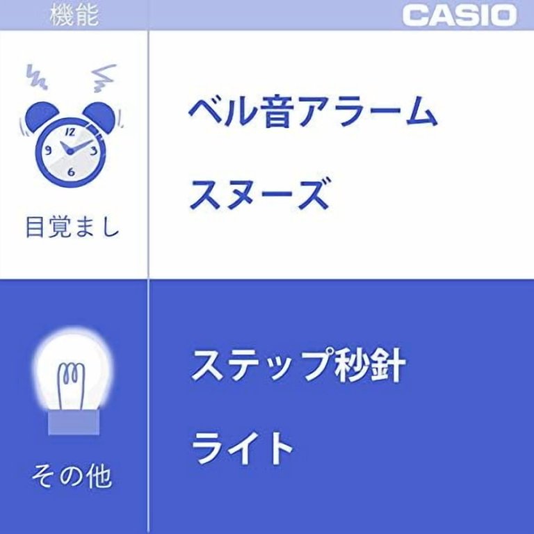 CASIO TQ-121-5JF Analog Table Clock - Dark Brown Wood Frame, Roman Numerals, With Alarm & Light