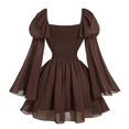 thumbnail image 5 of IWRICH Womens Victorian Renaissance Dress off Shoulder Long Sleeve Corst Boho Shirt Blousedress, 5 of 5