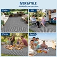 thumbnail image 5 of HIWEAVER Gray/White 5' x 8' Outdoor Rug PP Plastic Straw Woven Waterproof Patio Rug with Striped Pattern Portable Outside Carpet for Balcony Deck Picnic Garden Decor, 5 of 6