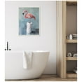 thumbnail image 2 of Kate and Laurel Flamingo Standing with Toilet Paper Rolls Bathroom Art Framed Canvas Wall Art by The Creative Bunch Studio 18 x 24 Sylvie Beaded White, Whimsical, Animals, Bathroom, Humor Art for Wall, 2 of 8