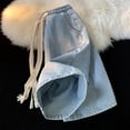 thumbnail image 3 of Pantalones de mezclilla con cintura elástica para hombre, pantalones cortos de mezclilla con cordón elástico con bolsillos, pantalones cortos de playa informales de verano, secado rápido, 3 of 5
