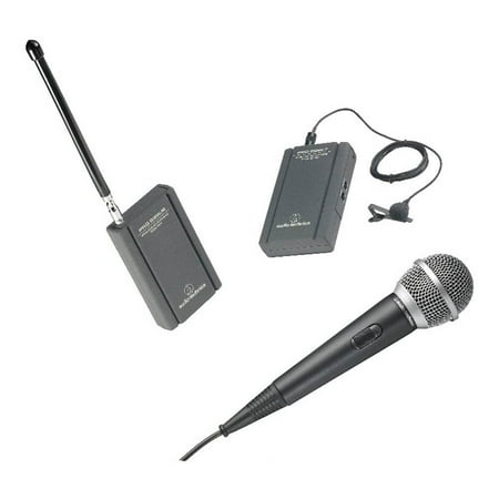 Audio Technica Professional VHF Wireless Lavaliere And Hand-Held Camcorder Microphone System