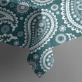 thumbnail image 5 of Teal Paisley Pattern Square Tablecloth,Waterproof Square Table Cover,Wipeable Spillproof Washable Table Cover for Home Kitchen Party Decor 42"X42"(107x107cm), 5 of 6