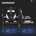 thumbnail image 2 of CELTOSS  White Gaming Chair, Flip-up Armrest Computer Chair Ergonomic Office Chair PU Leather Desk Chair Executive Adjustable Swivel Task Chair, 2 of 12