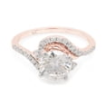 thumbnail image 2 of 2 Carat Round Cut Lab Created Moissanite Diamond Two Tone Swirl Bypass Engagement Ring For Women In 14K Rose Gold Over Sterling Silver (G-H Color, VVS1 Clarity, 2 Cttw) Size - 5, 2 of 8