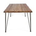 thumbnail image 3 of Euroco 72" Farmhouse Dining Table for 4-6, Large Rectangular Kitchen Table with Metal Legs for Dining Room, Home Office,Teak, 3 of 8