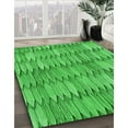 thumbnail image 3 of Ahgly Company Machine Washable Indoor Square Transitional Neon Green Area Rugs, 8' Square, 3 of 7