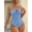 Blue, variant on Women's Beach Vacation Polka Dot Black Ruffle One-Piece Swimsuit, Sexy Tie-Up