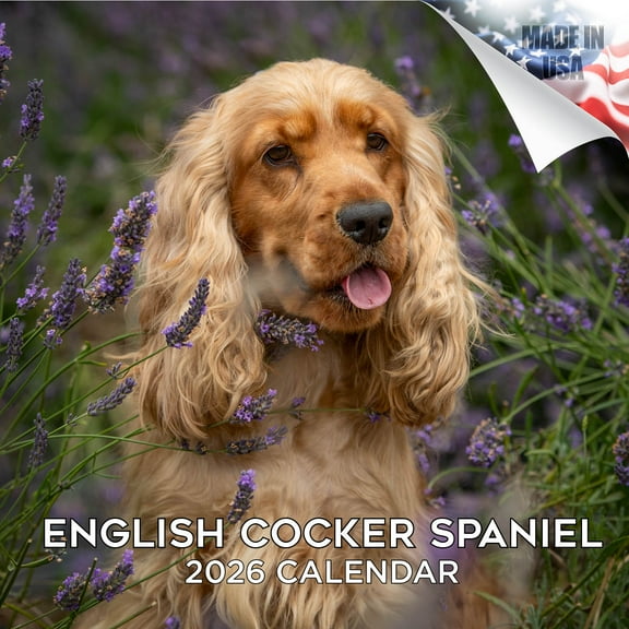 2025 2026 English Cocker Spaniel Calendar - Dog Breed Monthly Wall Calendar - 12 x 24 Open - Thick No-Bleed Paper - Giftable - Academic Teacher's Planner Calendar Organizing & Planning - Made in USA