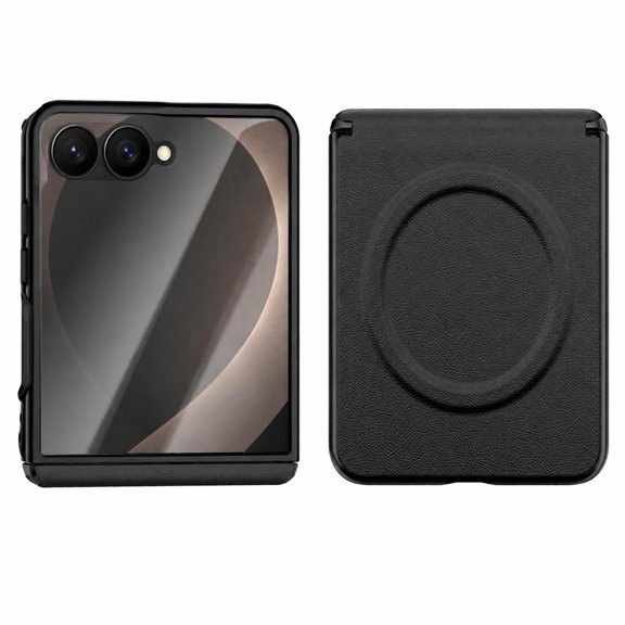 Corliven for Samsung Galaxy Z Flip8 Case with Built-In Screen Protector, Hinge Protection and Magnetic Charging, Black