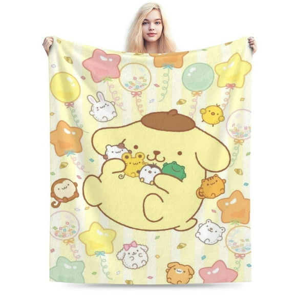 Ultra Soft Throw Plush, Pompompurin Bedding Fleece Blanket for Sofa Bed Travel 80"x60"