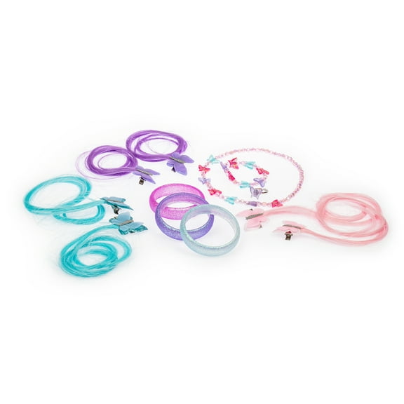 Claire's Tween Butterfly Accessory Bundle, Holiday Gifts, Faux Hair, Jewelry