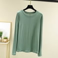 thumbnail image 3 of Hrsba Womens Soft Bed Jacket Crew Neck Loose Fit Comfort Casual Long Sleeve Lounge Tops, 3 of 6