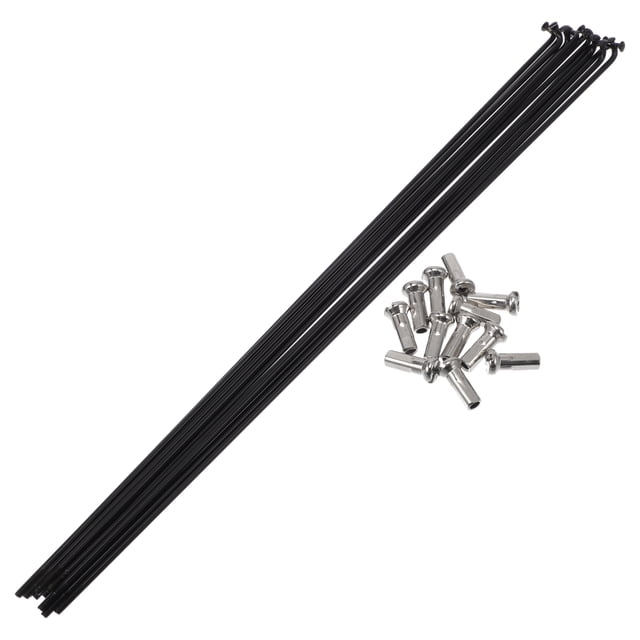 Rayos de bicicleta Unique Bargains 14G, rayos de rueda de bicicleta de acero inoxidable 304, 1 juego negro de 255 mm