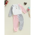 thumbnail image 3 of Nygoyerh Baby Girls 2PCS Outfit 3M 6M 9M 12M 18M Long Sleeves Romper and Elastic Pants 2PCS Set Newborn Infant Clothing, 3 of 7