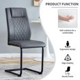 thumbnail image 5 of Sumdeal Modern Dining Chairs Set of 4 ,Metal Kitchen Chairs with PU Leather Padded Seat High Back ,4 Gray Chairs with Black Leg, 5 of 6