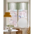 thumbnail image 4 of Green White Ombre Kitchen Valances for Windows Farmhouse Linen Window Valance Curtain for Living Room Window Treatment Country Pastoral Gradient Minimalist Valance Rod Pocket Topper, 42 x 18 Inch, 4 of 6