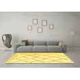 thumbnail image 3 of Ahgly Company Indoor Round Solid Yellow Modern Area Rugs, 4' Round, 3 of 4