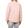 thumbnail image 3 of Chaquetas acolchadas de botón INSPIRE CHIC para mujeres, chaqueta ligera de plumas, abrigo casual de moda de invierno con bolsillos, L gris rosa, 3 of 6
