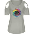 thumbnail image 3 of Women‘s Summer T-Shirts Short Sleeve Tunic Strappy Cold Shoulder Sexy Tops, 3 of 4