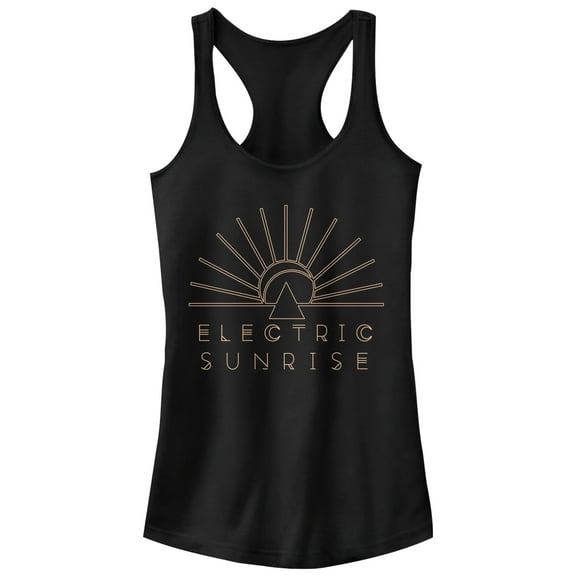 Junior's CHIN UP Electric Sunrise Racerback Tank Top Black 2X Large