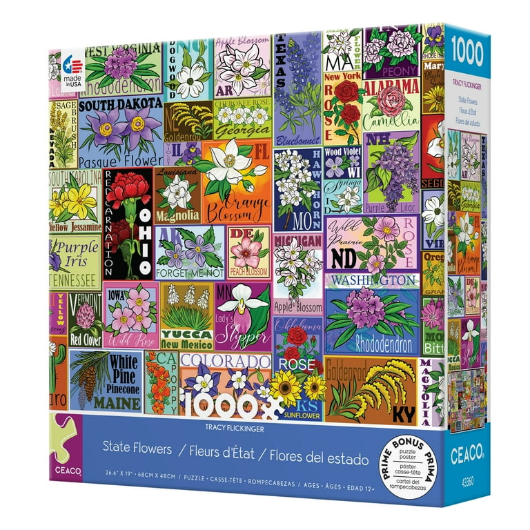 Ceaco State Flowers Jigsaw Puzzle - 1000 Pieces - Walmart.com