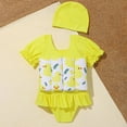 thumbnail image 5 of IBTOM CASTLE Toddler Girl Floatation Swimsuit with 8 Adjustable Buoyancy Baby Float Suit Floating Swimwear Bathing Suit with Cap 18-24 Months Yellow, 5 of 7