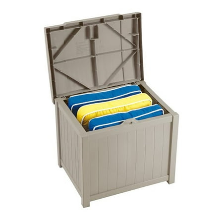 Suncast 22 Gallon Yard and Garden Stay Dry Resin Deck Box, Light Taupe | SS900