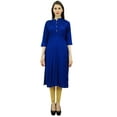 thumbnail image 5 of Bimba Women Summer Casual Pintuck Kurti Kurta 3/4 Sleeve Rayon Tunic Classic Blouse, 5 of 9