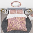 thumbnail image 2 of Designart 'Golden Marble Design V' Mid-Century Modern Duvet Cover Set, 2 of 4