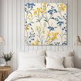 thumbnail image 4 of Yellow Blue Flowers Wall Art Painting on Canvas, Watercolor Botanical Floral Plants Canvas Art Home Prints Wall Art Framed Modern Artwork for Living Room Bedroom Wall Decor 16x16in, 4 of 9