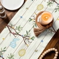 thumbnail image 4 of Table Runner - 48 Inch Long, Beige Easter Bunny Kitchen Dining Table Runner Dresser Scarves, Spring Easter Eggs Floral Wooden Farmhouse Decor for Coffee Tables Wedding Party Banquet, 4 of 8
