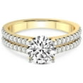 thumbnail image 4 of 5 Carat IGI Certified Round Shape Lab Grown Diamond Engagement Ring | 14K Yellow Gold |Tosca Secret Halo Double Band Diamond Ring | FG-VS1-VS2 Quality Friendly Diamonds, 4 of 5