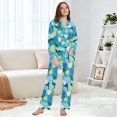 thumbnail image 6 of FORMRS Womens Pajama Set Long Sleeve Top and Pants with Pockets Soft Comfy Lounge Sleepwear, Sizes S-2XL, Vibrant Cat Pattern, 6 of 7