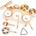thumbnail image 1 of Juego de batería Vanplay para niños de más de 3 años, juguetes musicales de madera 11 en 1, 1 of 7