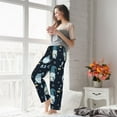 thumbnail image 4 of Uemuo Gnome and Snowflakes Pattern Women's Wide Leg Palazzo Lounge Pants with Pockets Light Weight Loose Comfy Casual Pajama Pants-, 4 of 9