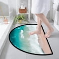 thumbnail image 4 of Aoznliie Bathroom Rugs, Half Circle Non Slip Absorbent Bath Mat, 24x16 inch Beach Wave Rug for Bathroom Floor, Multicolor, 4 of 6