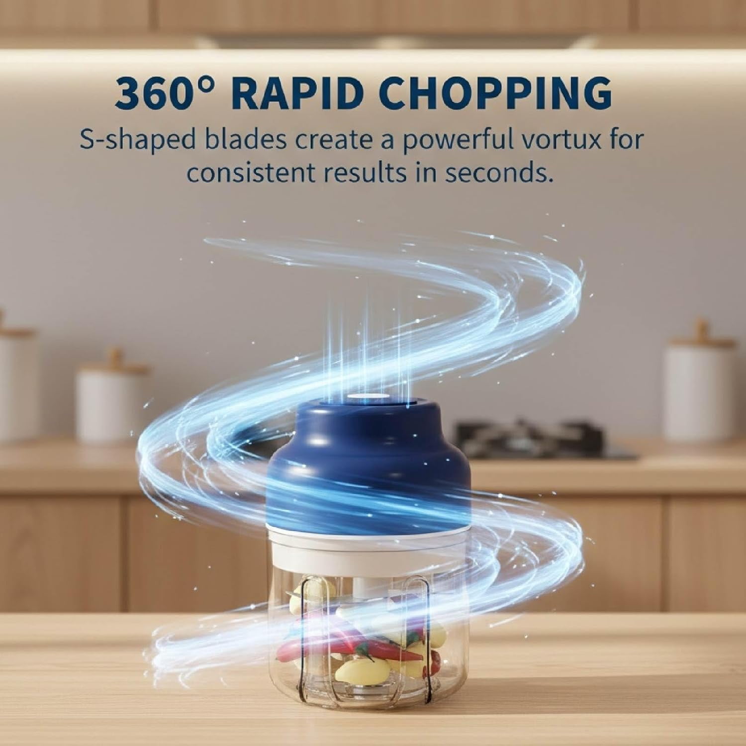 Household Electric Garlic Crusher, Cordless Mini Electric Garlic Chopper, Rechargeable Food Processor, Vegetable Chopper Blender, Chops in Seconds, No More Garlic Hands for Easy Food Prep