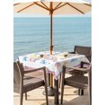thumbnail image 3 of Outdoor Tablecloth with Umbrella Hole for Patio/Picnic/Party/Camping, Rainbow Sunshine Waterproof Table Cloth Square Cover Washable, Rainy Cute Pink Border (60"x 60"), 3 of 8
