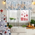 thumbnail image 5 of 2 Pack Blue Beige Coastal Valances for Windows Bedroom Living Room Window Treatments, Beach Starfish Summer Eucalyptus Ombre Rod Pocket Valance Drapes Short Kitchen Curtains Over Sink 42"x18", 5 of 8
