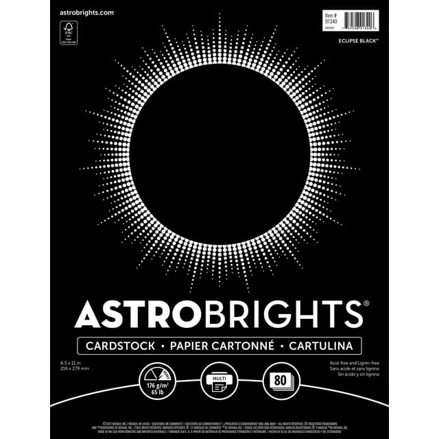 Astrobrights Eclipse Black Cardstock