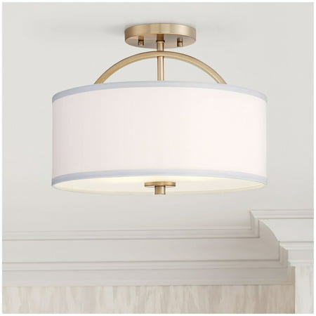 Possini Euro Design Modern Ceiling Light Semi Flush Mount Fixture Warm Brass 15