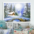 thumbnail image 1 of Designart Pont d'Hiver dans un Village de Noël Art Mural Encadré Traditionnel, 1 of 4