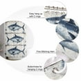 thumbnail image 5 of Extra Long Shower Curtain 72x96 Inch, Coastal Fish Shower Curtain Waterproof Bathroom Decor Modern Oil Painting Ocean Nautical Fabric Bath Curtain Set Accessories with Hooks, 5 of 6