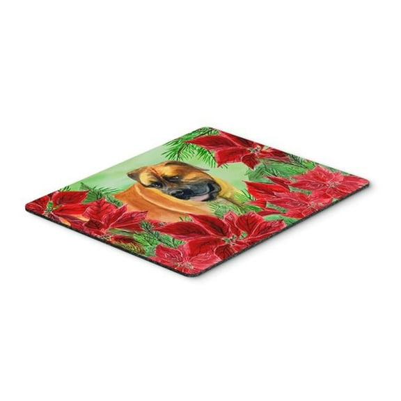 Boerboel Mastiff Poinsettas Mouse Pad, Hot Pad or Trivet