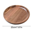 thumbnail image 3 of Twfbrm Round Solid Wood Serving Tray, 12 Inch Large Decorative Tea Tray with Walnut Finish Coffee Table Tray, Non-Slip Breakfast Tray for Tea, Coffee, Snack Food, Meals, 3 of 5