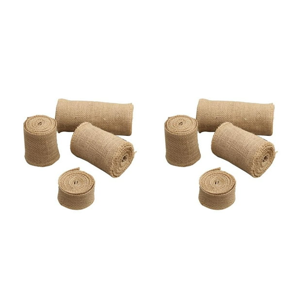Matsuzay 1 rollo de cintas de yute, accesorio de costura decorativo, cinta de ropa bonita para regalos, decoraciones de para fiestas y Ancho6cm 2piezas