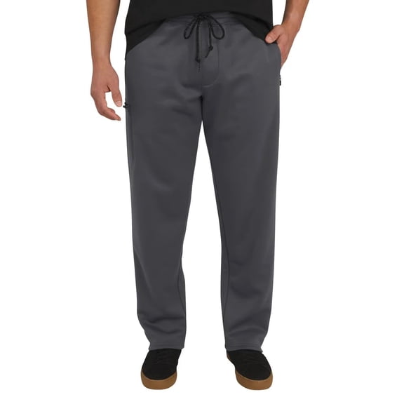 Weatherproof Vintage Men's Heavyweight Cargo Sweatpants - with Zip Pockets and Flex Waist (Gray, XL)