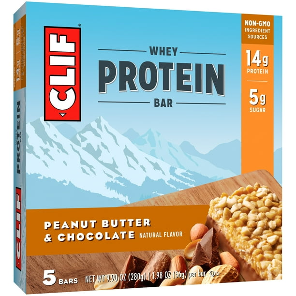 CLIF Whey Protein Bars Peanut Butter & Chocolate 1.98 Ounce Snack